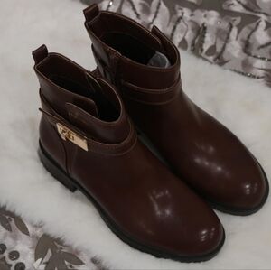 Giani Bernini Becca Buckled Booties, Mocha 5M